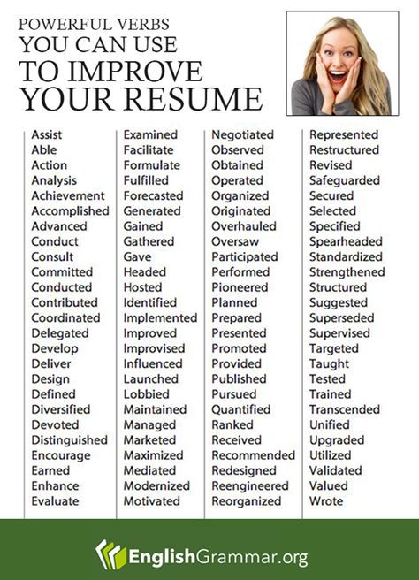 English Grammar - Powerful verbs for your resume (More resume - resume power verbs English Grammar - Powerful verbs for your resume (More resume - resume power verbs