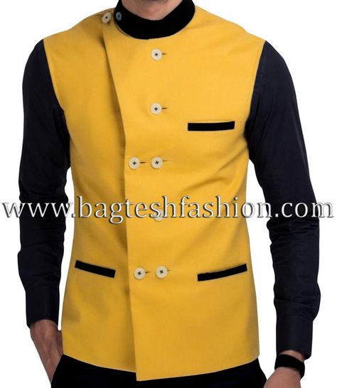 Indian Designer Brown Nehru Waistcoat Ethnic Nehru Collar Jacket Camel Brown Best for Men