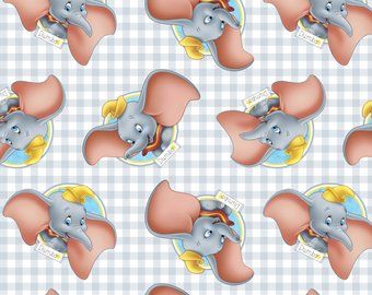 Disney Dumbo Swaddling Fabric by the half yard 100/% Cotton.