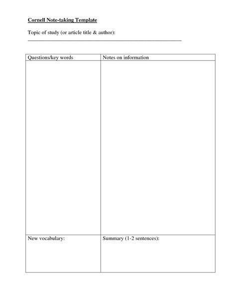 Article on how to create a Cornell Notes template using Microsoft - article summary template Article on how to create a Cornell Notes template using Microsoft - article summary template