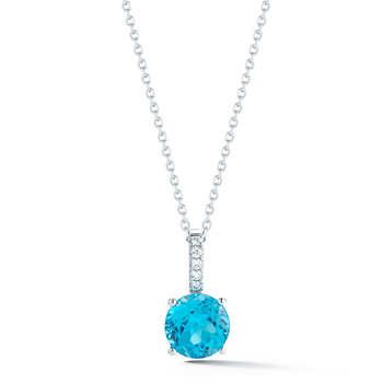 Blue Topaz And Diamond 14kt White Gold Pendant Pendants Rose - Blue Topaz And Diamond 14kt Yellow Gold Pendant Blue Topaz And Diamond 14kt White Gold Pendant Pendants Rose - Blue Topaz And Diamond 14kt Yellow Gold Pendant