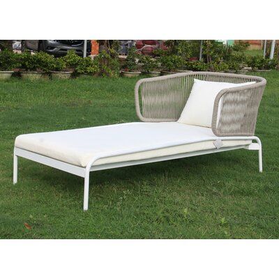 Ishani Chaise Lounge With Cushion Bungalow Rose Lounge Chair Outdoor Teak Chaise Lounge Chaise Lounge