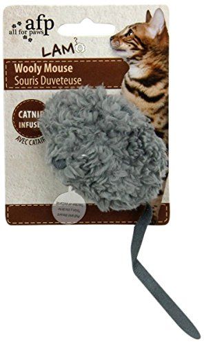 ALL FOR PAWS Lambswool Woolly Mouse Catnip Toy