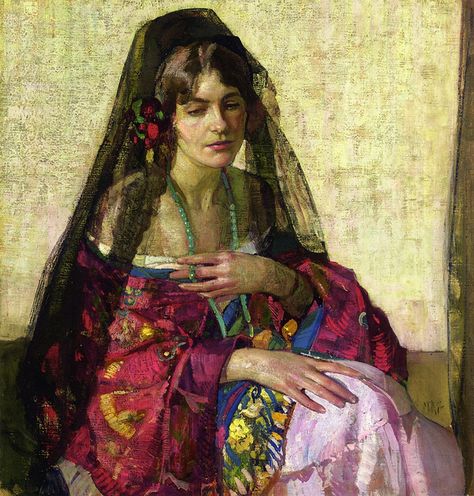 Image result for richard e miller paintings black mantilla