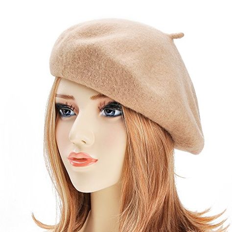 ZLYC Wool Beret Hat Classic Solid Color French Beret for Women by
