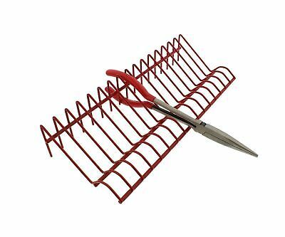 Abn Heavy-Duty Metal Multi Tool Holder Organizer Tray Rack In Red For 16 Pliers