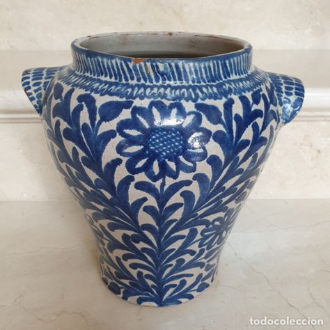Magnifica Orza En Ceramica De Fajalauza Granada S Xix Granada Porcelana Uñas Azules