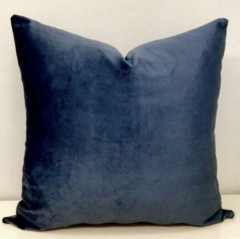Luxury Smokey Blue Velvet Throw Pillow Luxury Smokey Blue Velvet Throw Pillow
