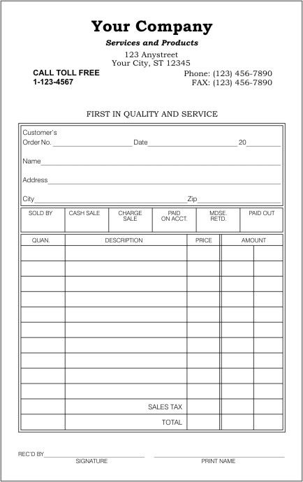 Texas Electrical Invoice Forms Custom Print for Electrical - cash sale receipt template word Texas Electrical Invoice Forms Custom Print for Electrical - cash sale receipt template word
