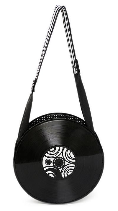 Vintage Handbag Made From Recycled Vinyl Records 