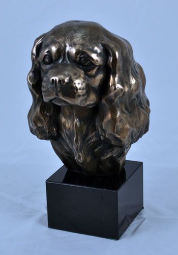 Trophy 'Cavalier King Charles' Beautiful Bronze Dog Bust Trophy 'Cavalier King Charles' Beautiful Bronze Dog Bust