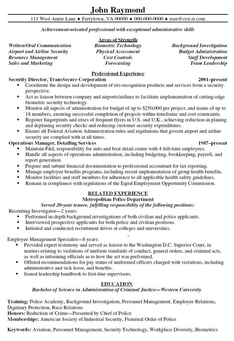security director resume PO Resumes Pinterest - criminal justice resume security director resume PO Resumes Pinterest - criminal justice resume