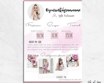 Media Kit Template For Instagram Press Kit Instagram Etsy In 2020 Media Kit Template Media Kit Media Kit Examples