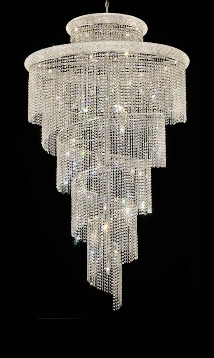 Spiral Design 41 Light 96 Gold Or Chrome Chandelier With European Swarovski Crystals Sku 10125 Crystal Indoor Crystal Chandelier, Crystal Foyer Chandelier Lighting