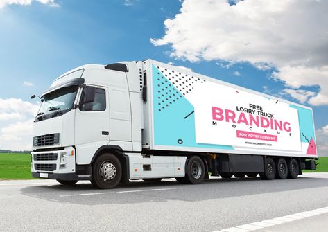 Download Free Lorry Truck Branding Mockup | Branding mockups