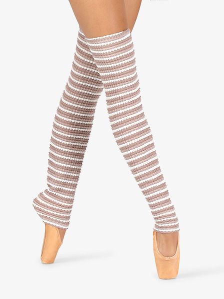 White /& Black Stripes Dance//Ballet Leg Warmers White Striped Leg Warmers