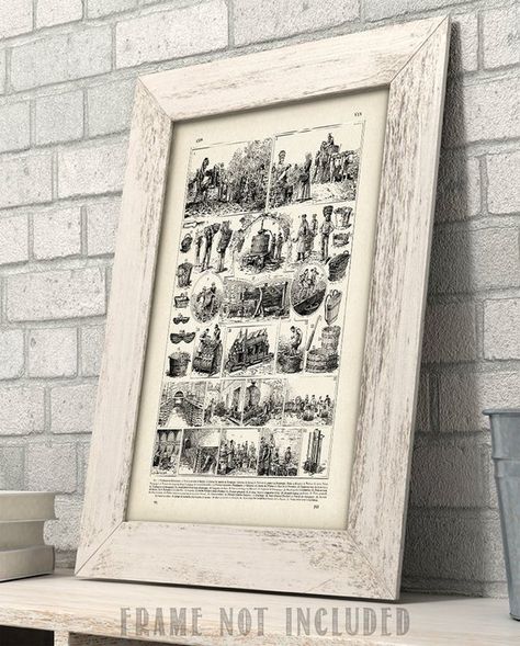 Vintage French Wine Making Illustration Great Gift 11x14 Unframed Art Print