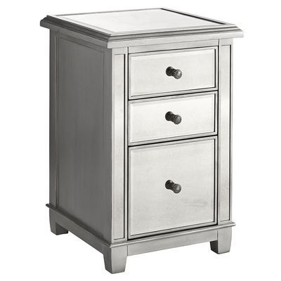 Hayworth Mirrored 3 Drawer Chest Silver Home Office Furniture File Cabinet Desk With Drawers Hayworth Mirrored 3 Drawer Chest, Hayworth Mirrored File Cabinet