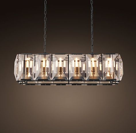 Classic Rectangle Clear Glass Restoration Hardware Crystal Chandelier Classic Rectangle Clear Glass Restoration Hardware Crystal Chandelier