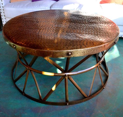 Hammered Copper Coffee Table Tables Hammered Copper Coffee Table, Round Hammered Copper Coffee Table