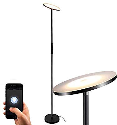 Floor Lamp Sky Led Torchiere Smart Light Teckin Dimmable Standing For Living Roo Lamps Room Torchiere Floor Lamp Lamps, Led Torchiere Floor Lamp With Dimmer