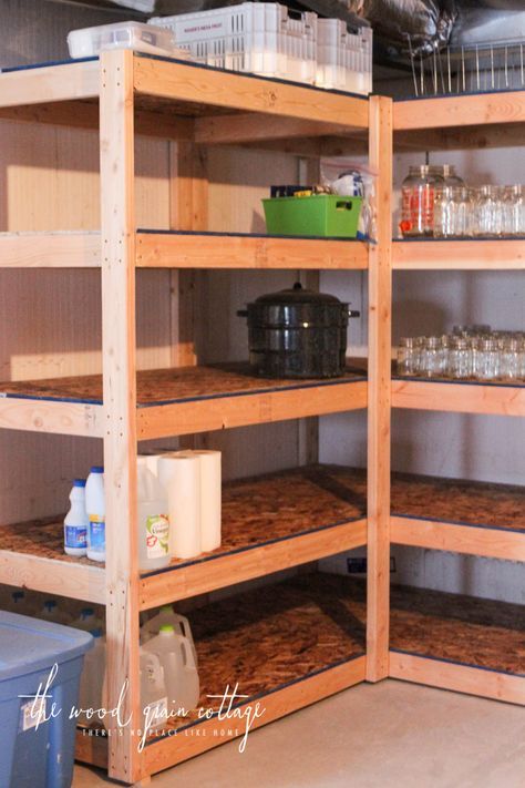 Diy Basement Shelving By The Wood Grain Cottage Basement Shelving Diy Wood Shelves Basement Storage Shelves