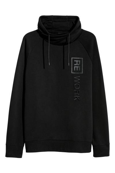 Boru Yakali Sweatshirt Siyah Erkek H M Tr Svetsortler Siyah Erkek Siyah