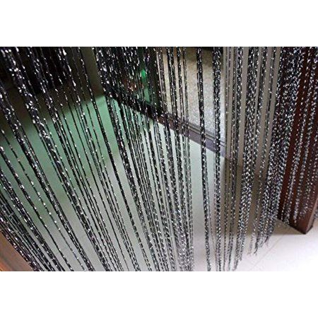 Silver wire curtain Divider Tassel Fringe Panel Crystal Room WindowCurtain
