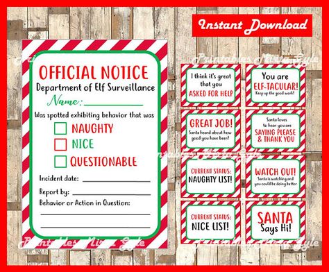 Download Notes from elf on the shelf! Christmas Elf Behavior Update Cards Notes from elf on the shelf! Christmas Elf Behavior Update Cards