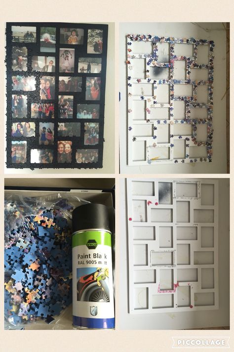 Diy Fotorahmen Neu Gestalten Mit Alten Puzzeln U Schwarzer