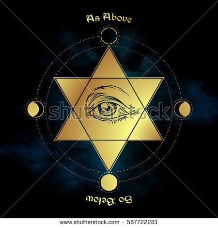 Eye Of Providence In The Center Of The Hexagram As Above So
