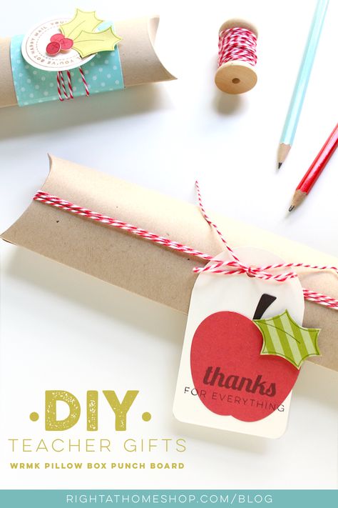DIY Teacher Gifts Using the We R Memory We R Memory Keepers Pillow Box Punch