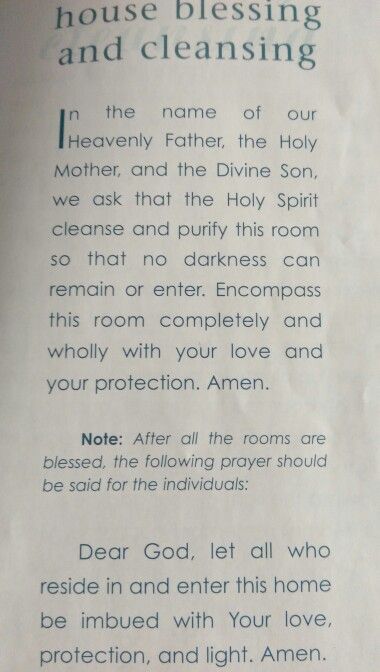 Catholic Spiritual House Cleansing Prayer