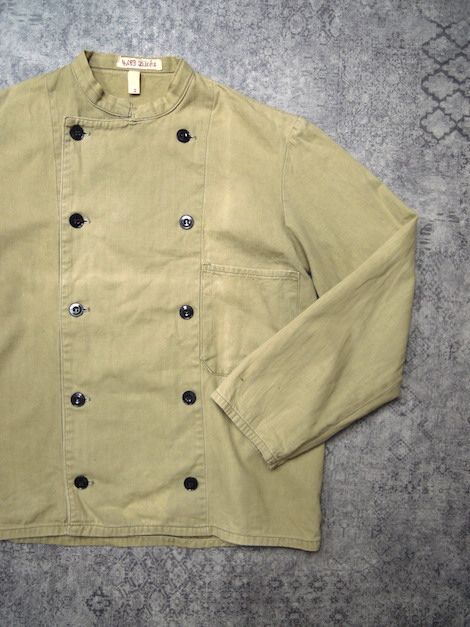 驚きの値段で】 フレンチヴィンテージ コックコート 60s - ノーカラー 日本直販 珍品 60s フランスのコックジャケット エクレールジップ Gジャン/デニムジャケット