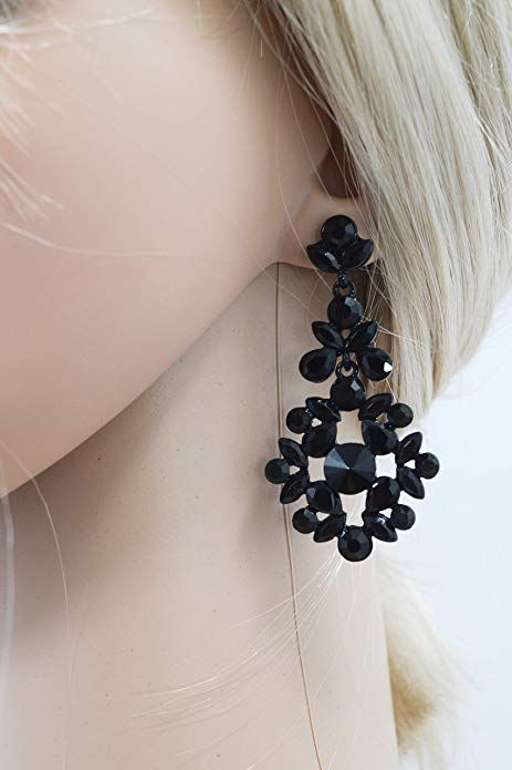 Black Gold Earrings Black Chandelier Earrings Bridal Drop Etsy Black Earrings Dangle Bridal Earrings Drop Bridal Earrings