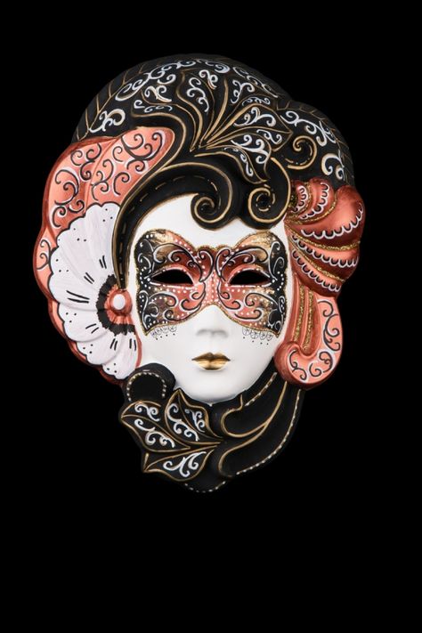 Maschera Veneziana Fascino Fiori Veronese Parete Decorazione Simil Bronzo Carnevale Veneziana