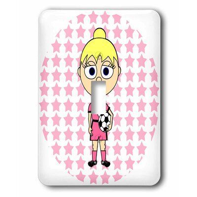 3drose Cute Soccer Girl With Blond Hair 1 Gang Toggle Light Switch Wall Plate 1gang 3dros