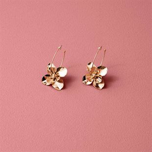 plata tibetana /"pequeña flor en pequeños pendientes de aro/" Postes Plateado PLT Bolsa