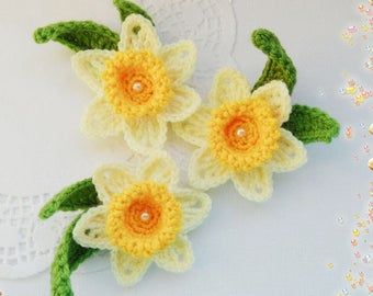 Hand Crocheted Basket Full of Flowers Brooch