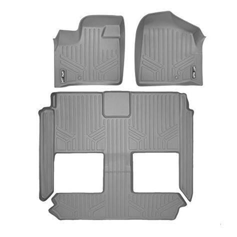First Row One Piece Black 2015-2017 MAXFLOORMAT Floor Mats for Ford F-150 SuperCab//SuperCrew with Front Bench Seat