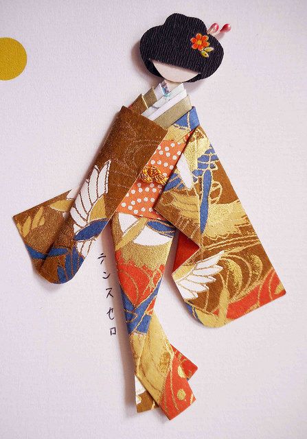 Japanese paper kimono dolls handmade gift for her mother daughter Origami dolls 9 pieces