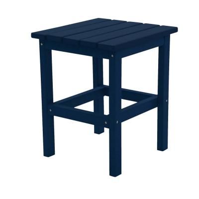 Durogreen Icon Navy Square Plastic Outdoor Side Table Sst1515ny The Home Depot Wood Adirondack Chairs Garden Stool Wood Adirondack Chairs, Plastic Side Tables Outdoor Furniture