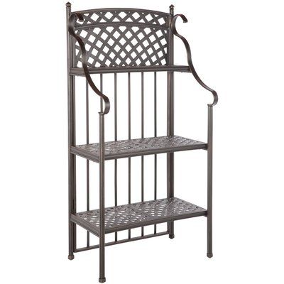 Racks Rustic Corner Baker/’S Rack Metal Wood Plants Display Shelf Baker Shelves