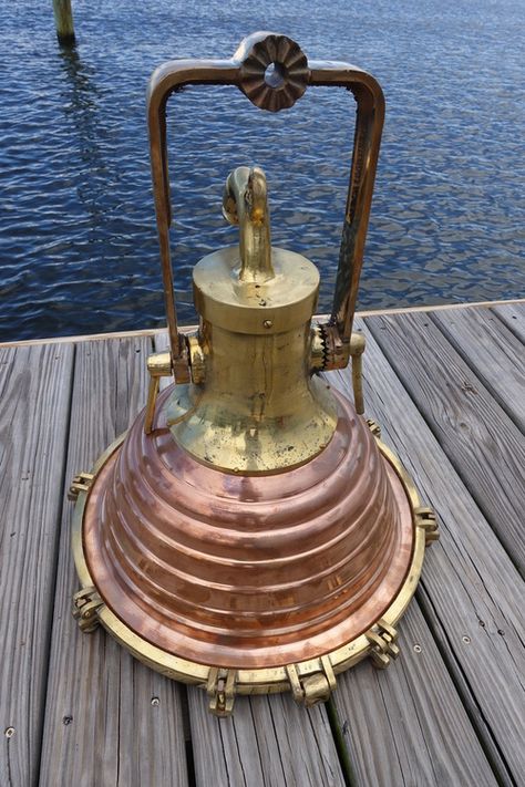Bronze Pedestal Nautical Dock Light-Large bronze nautical marine ship light