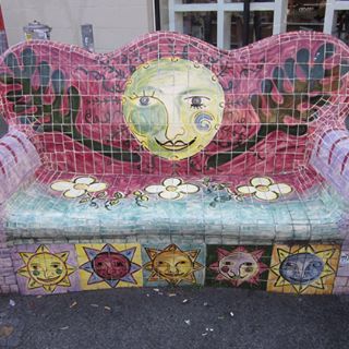 Mosaic couch in Brunswick St, Fitzroy VIC #MosaicCouch Mosaic couch in Brunswick St, Fitzroy VIC #MosaicCouch