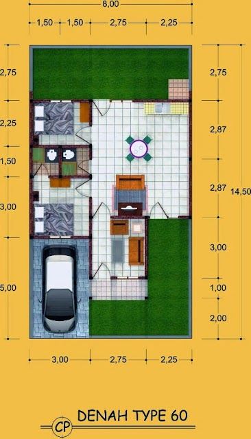 Denah Rumah Minimalis Type 60 Rumah Minimalis