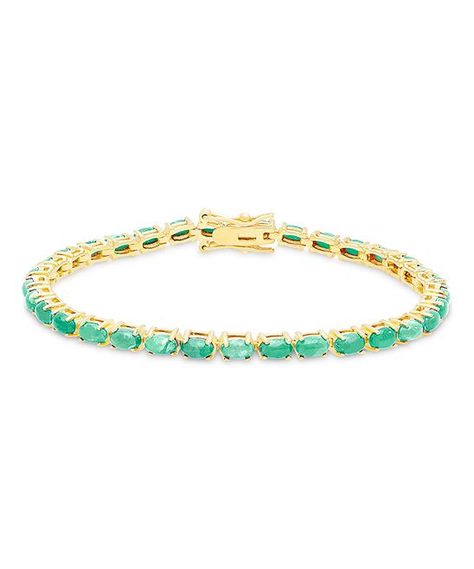 Emerald & Gold Tennis Bracelet | Bracelets, Tennis bracelet, Beautiful