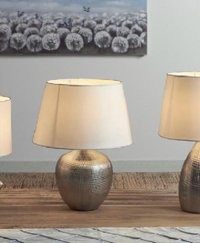 Lámpara mesa plata blanca(30Dx36cm) | Lámpara, Lámparas de Lámpara de mesa en 2020 | Lámparas de mesa, Decoración de