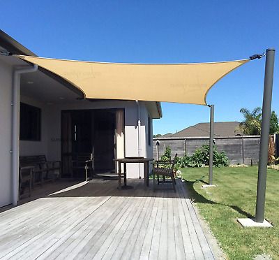 Sunny Guard 12 X 16 Sand Rectangle Sun Shade Sail Uv Block For Outdoor Patio G In 2021 Installation Shades Patio Shade Sail Installation, Outdoor Sun Shades For Patios And Decks