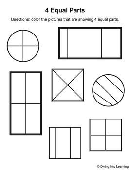 8 2nd grade partitioning shapes into equal parts ideas | 2nd grade math